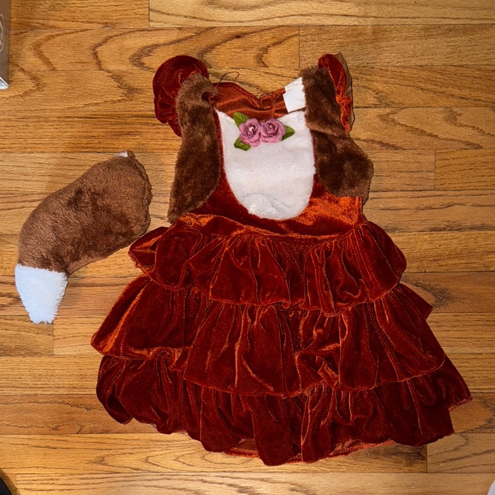 ❄️Adorable Dreamgirl Kids Fuzzy fox Costume size‎ small w/detachable tail